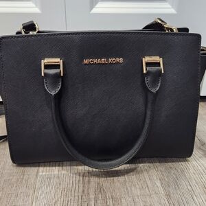 Michael Kors Black Leather Tote Bag